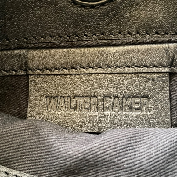 Walter Baker Hazel Black Woven Leather Crossbody Gold Handle Bag - Picture 8 of 12